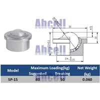 5pcs SP15 15mm 5/8&amp;amp;#39; main ball Heavy weight capacity  Ball transfer unit,40/50kgs load capacity,SP-15 machined ball bearing unit