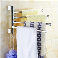 Stainless Steel Towel Holder Bathroom Rack Bar Rotating Polished Holders Wall-mounted Kitchen Organizer Hardware Accessory