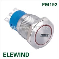 ELEWIND 19mm 2 position metal key switch(PM192F-11Y/21)