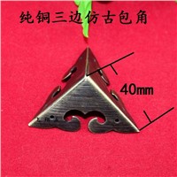 40MM Copper corners  Chinese antique furniture corners  Wooden decorative corner  Protection angle  wrap angle Wholesale