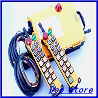 2 Speed 2 Transmitters Hoist Crane Truck Radio Remote Control Push Button Switch System Controller With E-Stop