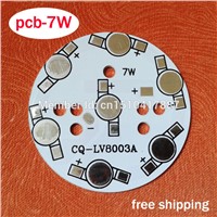 10 pcs / lot 7W LED PCB, 49mm for 7pcs LEDs, aluminum plate base, Aluminum PCB Printed Circuit Boards, high power 7W LED DIY PCB