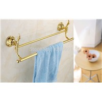 European classical Roman style Gold-plated bathroom hardware accessories copper towel hanging  single towel rack gold towel rack