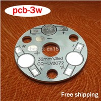 20 pcs/lot 3W LED PCB, 32mm for 3pcs LEDs, aluminum plate base, Aluminum PCB Printed Circuit Boards, high power 3W LED DIY PCB