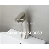 Shine Deck Mounted Nickel Brushed Bathroom Basin Sink Waterfall Faucet Vanity Mixer Tap L-6031 Mixer Tap Faucet