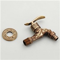Bibcock Faucet For Outdoor Garden Brass Antique Bronze Washing Machine Faucet Wall Bathroom Mop Tap Toilet Cold Bibcock HJ-7665F
