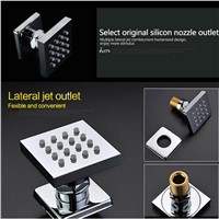Widespread  Wholesale And Retail Luxury LED Color Change Thermostatic Waterfall Rain Shower Faucet &amp;amp;amp; Massage Jets &amp;amp;amp; Hand Shower