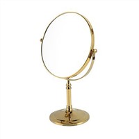 Bath Mirrors 8 Inch Round Wall Mirror Table Magnifying Mirrors Makeup Cosmetic Golden Double Side Brass Mirror for Bathroom 728K