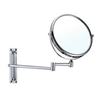 OWOFAN Bath Mirrors 8 Inch Dual Makeup Mirrors 1:1 and 1:3 Magnifier Copper Cosmetic Bathroom 2-Faced Wall Mount Mirror 1108