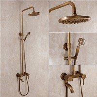 Antique bathroom shower set rainfall vintage bathroom mixer bronze shower set copper bathroom faucet shower bath shower faucet