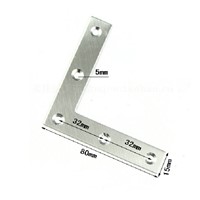 10 Pieces Right Angle Plate Stainless Steel Corner Brackets 80mm x 80mm