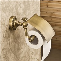 Wall Mounted Antique Copper Toilet Paper Holder With Cover Bathroom Holder