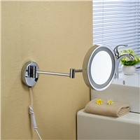 Bath Mirrors 8&quot;Wall Mounted Round Side Folding Bathroom Mirrors LED Makeup Cosmetic Mirror Decorative Lady&#39;s Private Mirror 1238