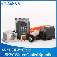 1.5kw Water Cooled Spindle Motor &amp;amp;amp; 1.5kw VFD / Interver &amp;amp;amp; 65mm clamp &amp;amp;amp; pump /pipe&amp;amp;amp; 13pcs ER11(1-7mm) For CNC Router