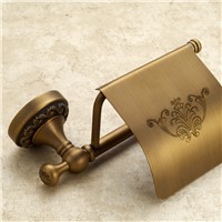 Antique Brass Flower Carving Toilet Paper Holder Solid Brass Bathroom Lavory