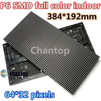 Free Ship P6 RGB video led board display module 384*192mm 64*32pixels SMD full color 1/16 scan drive indoor LED screen unit