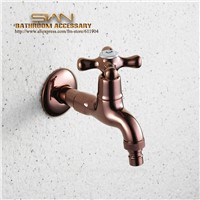 Extra Long Claret Red Finish Wall Mount Garden Laundry Mop Sink Washing Machine Faucet Tap 26F0051L
