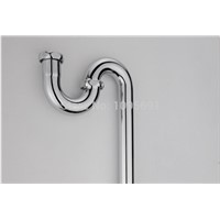 High-quality  Brass Wash Basin drainer drainage pipe s trap  chrome plated tube Deodorization type
