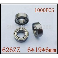 1000pcs  626ZZ  miniature radial ball bearing 626 626Z shielded deep groove ball bearings 6*19*6mm