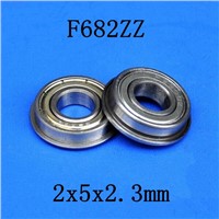 100pcs/lot  F682ZZ  Flanged bearing  F682 2x5x2.3 shielded flange deep groove ball bearings 2*5*2.3 mm