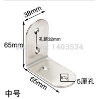 Thickened 2.5mm Size 65*65**38mm stainless steel satin finish angle bracket L shape frame board support