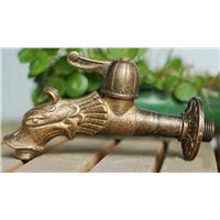 Dragon Animal shape garden Bibcock Rural style antique bronze Dragon tap with Decorative outdoor faucet for Garden