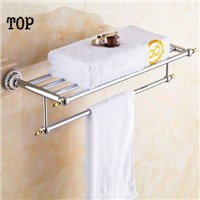 Golden bath towel rack European towel rack Antique bathroom hardware pendant suits  porcelain gold-plated bathroom pendant