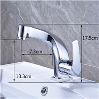 Luxury Chrome Finish Deck Mounted Bathroom Faucet Single Lever 1 Holes Creatuve Bathroom Mixer Tap