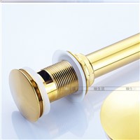 Wholesale And Retail Modern Golden Brass Bathroom Basin Sink Drain Pop Up Waste Vanity With Overflow