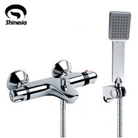 NEW Shower Faucet Set Bathroom Thermostatic Faucet Chrome Finish Mixer Tap W/ ABS Handheld Shower Wall Mounted