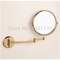 high quality gold finished 3 times 8&amp;amp;#39; magnifying mirror brass material foldable retractable double faced dressing mirror