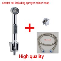 Wholesale Toilet Bidet Shower Spray set Chrome Plated Plastic ABS Handheld Shattaf spray gun with shower hose and holder