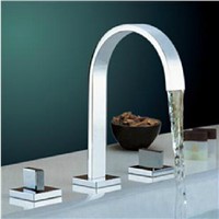 Polished Chrome Torneira Banheiro.Two Handles Deck Mounted Bathroom Widespread Faucet.Bathroom Basin sink Mixer Tap