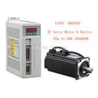1 set 110ST-M05030 AC SERVO MOTOR 5.0N.M 1.5KW WITH DRIVER AND CABLE