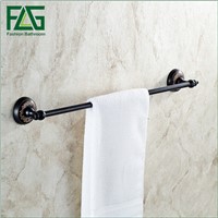 FLG Wall Mounted Black Towel Bar Bathroom Accessories Single Towel Holder