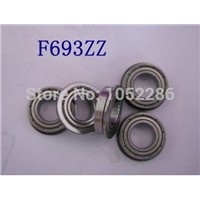 100pcs/lot  Flanged bearing  F693ZZ  miniature flange deep groove ball bearings  F693-2Z   3*8*4 mm