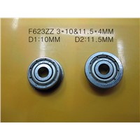 100pcs/lot  Flanged bearing  F623ZZ  miniature flange deep groove ball bearings  F623-2Z  3*10*4 mm