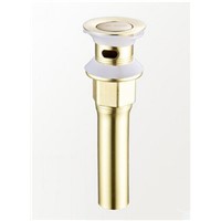 Small Cap Gold Stainless Steel Bathroom Accessories / Bath Sink Lavatory Lav Vessel Flip Drain with / without Overflow