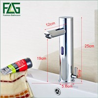 Design Hot And Cold Automatic Hands Touch Free Sensor Faucet Bathroom Sink Tap Brass Material Bathroom faucet
