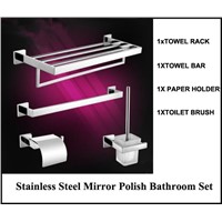 Brand New Stainless Steel Bathroom Hardware Set Include Paper Holder Towel Rack Towel Bar  Toilet Brush Holder Mirror Polish