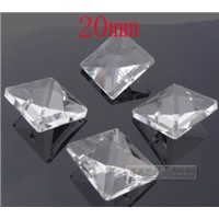2800pcs/lot 20mm crystal prism parts square beads in 2 holes  DIY wedding chandelier lamp beads dress the Christmas trees