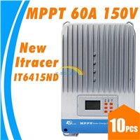10PCS 60A MPPT Solar charge controller with LCD MPPT charger controller solar panel battery Light and dual timer 12V 24V 36V 48V