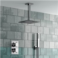 Bathroom Thermostatic Shower Head Set ( Thermostatic Mixer Valve + 8&quot; Square Head + Hand Held ) SS615