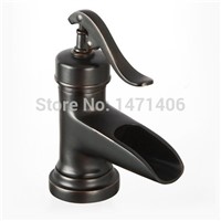 Single Handle Centerset Widespread Waterfall Bathroom Vanity Sink Antique Lavatory Faucet Oil Rubbed Bronze