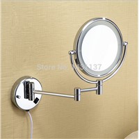 Luxury Led bathroom 360 degree retractable dressing mirror Led cosmetic makeup mirror double faced led mirror