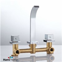 Brass Chrome Finish Double Valve Mixer Basin Tap Bath Tub Sink mixer Basin Mixer Tap In wall Basin Faucet Bathroom