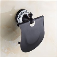 Retro Style Oil Rubbed Bronze Flower Painted Bathroom Toilet Paper Holder Bathroom Accessories Wall Mounted