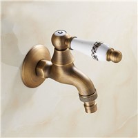 Antique Gold Oil Rubbed Bronze Garden Faucet Laundry Mop Sink Washing Machine Basin Faucets Water Cold Tap Ceramic Handle