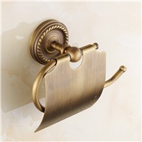 Paper Holders Antique Brass Toilet Roll Tissue Holder Bath Rack Wall Mounted Bathroom Accessories Black WC Paper Holder HJ-1308