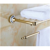 Fashion Luxury Bathroom accessories High Quality gold Finish Bath Towel Shelves Towel Rack Towel Bar Bath Hardware towel rail